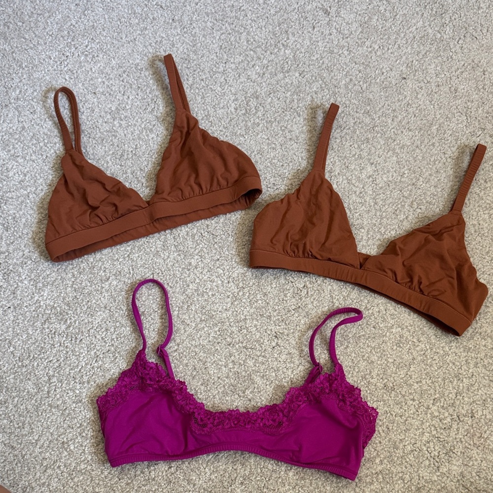 SKIMS lot of 3 bralettes